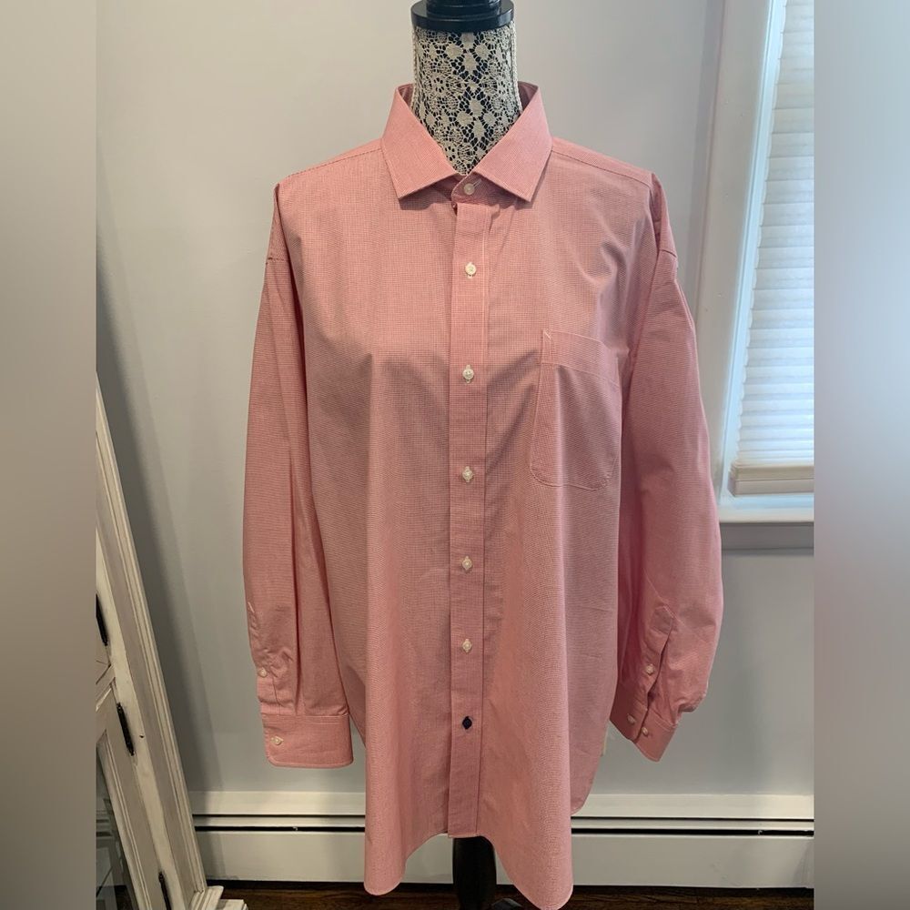 Tommy Hilfiger Red Dress Shirt with Button-Down Collar